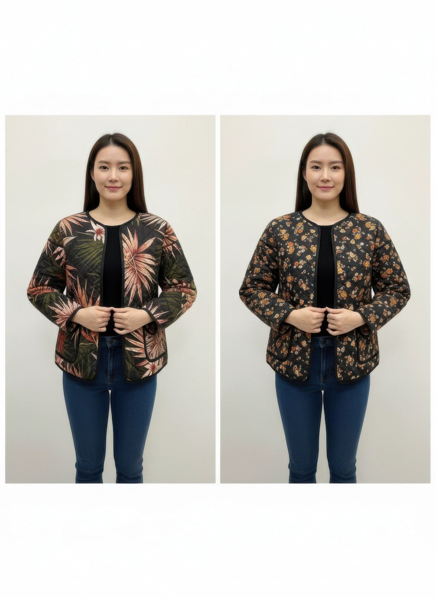 Onque Casual Printed Reversible Jacket
