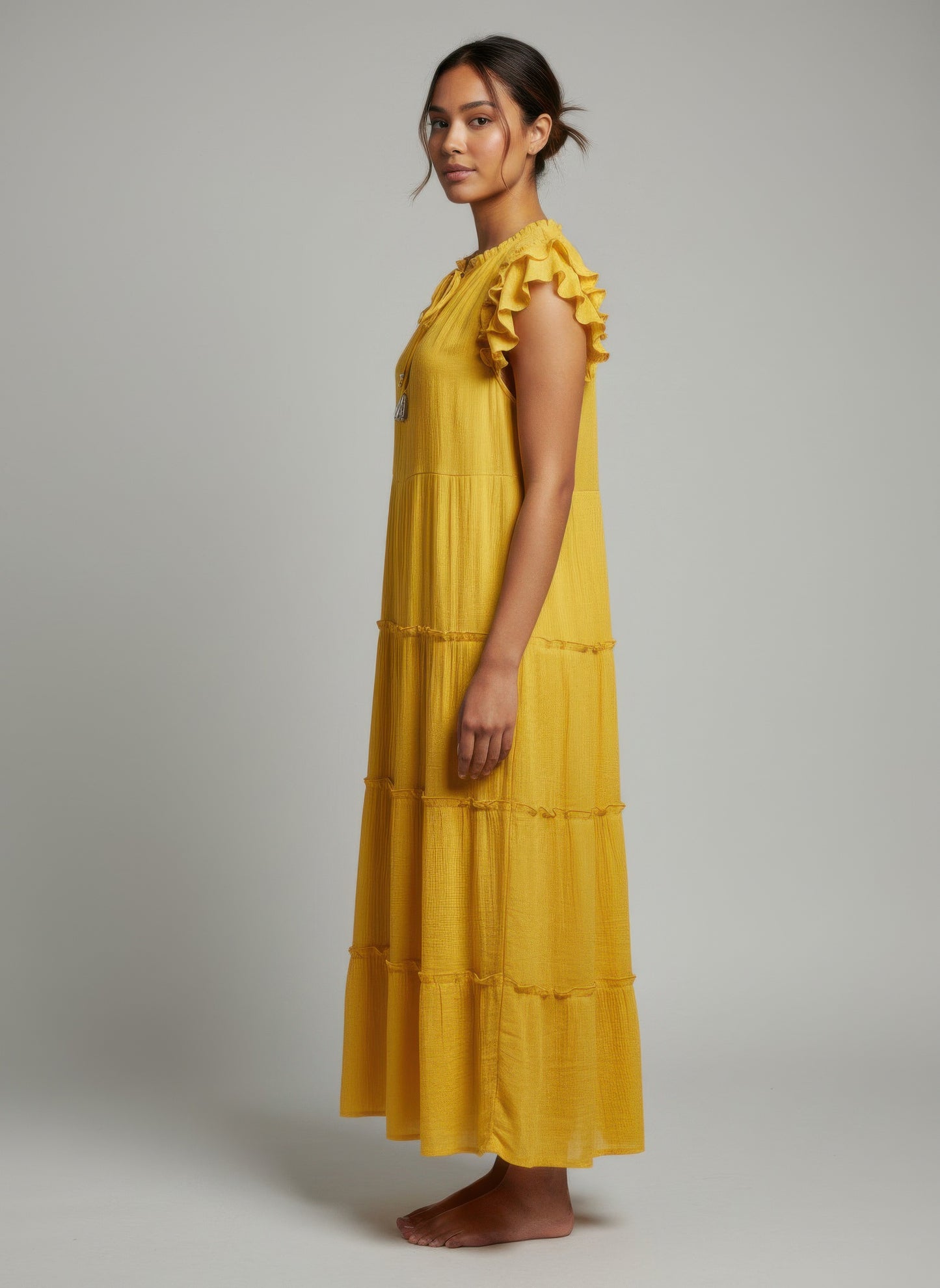Mlle Gabrielle Solid Cap Sleeve Dress