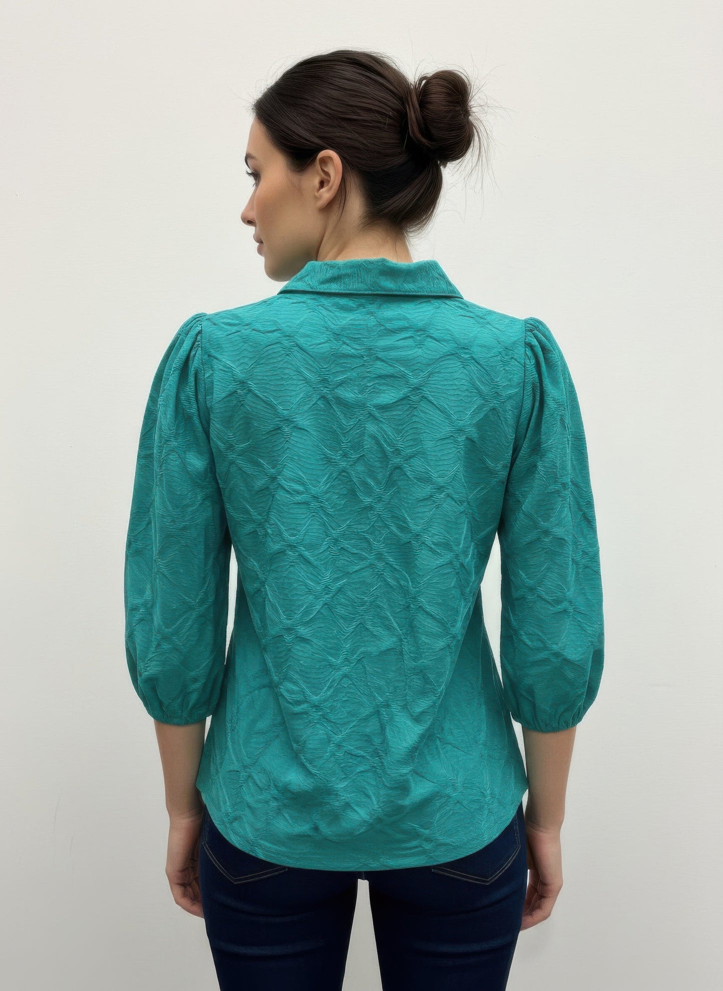 Rylee Moon Solid 3/4 Sleeve Blouse