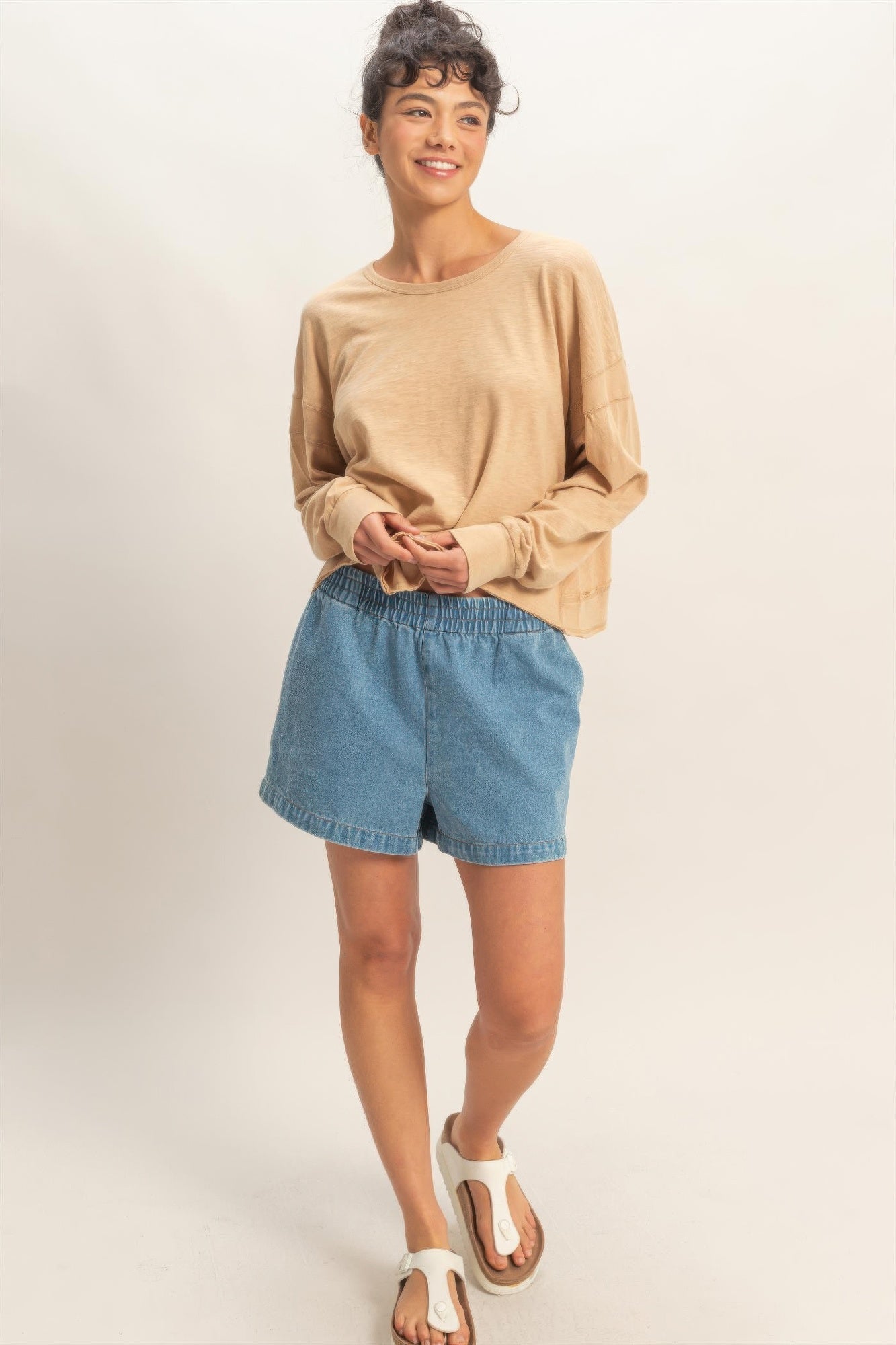 Cross Detail Open Back Long-sleeve Top
