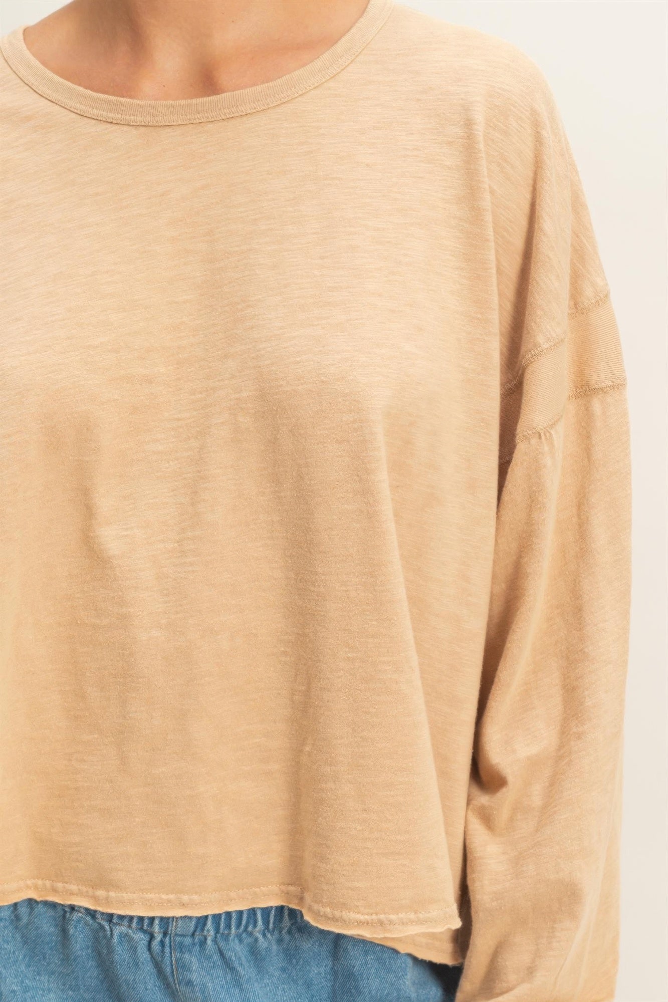 Cross Detail Open Back Long-sleeve Top