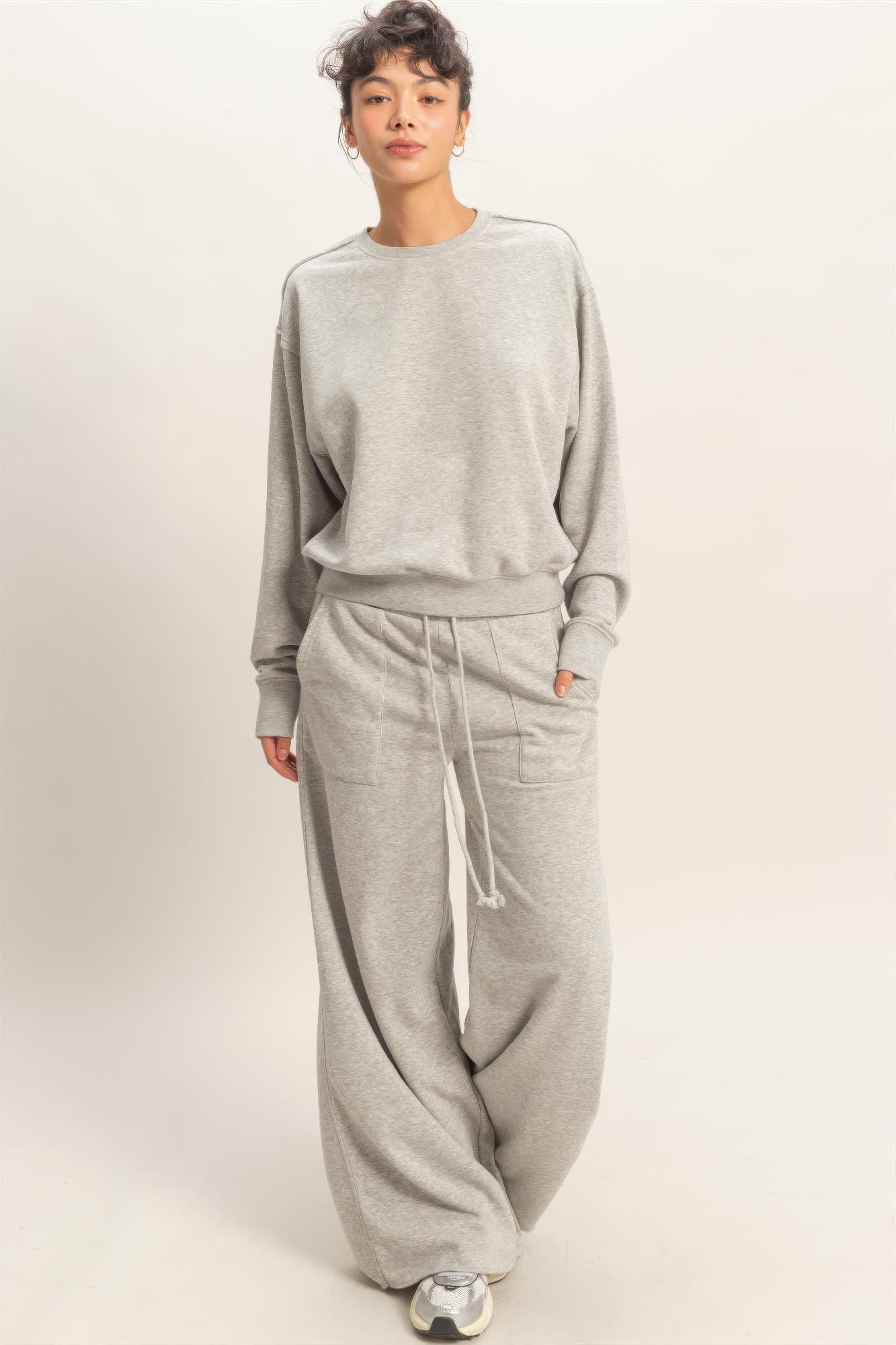 Raw Edge Detail Burnout Sweatshirt