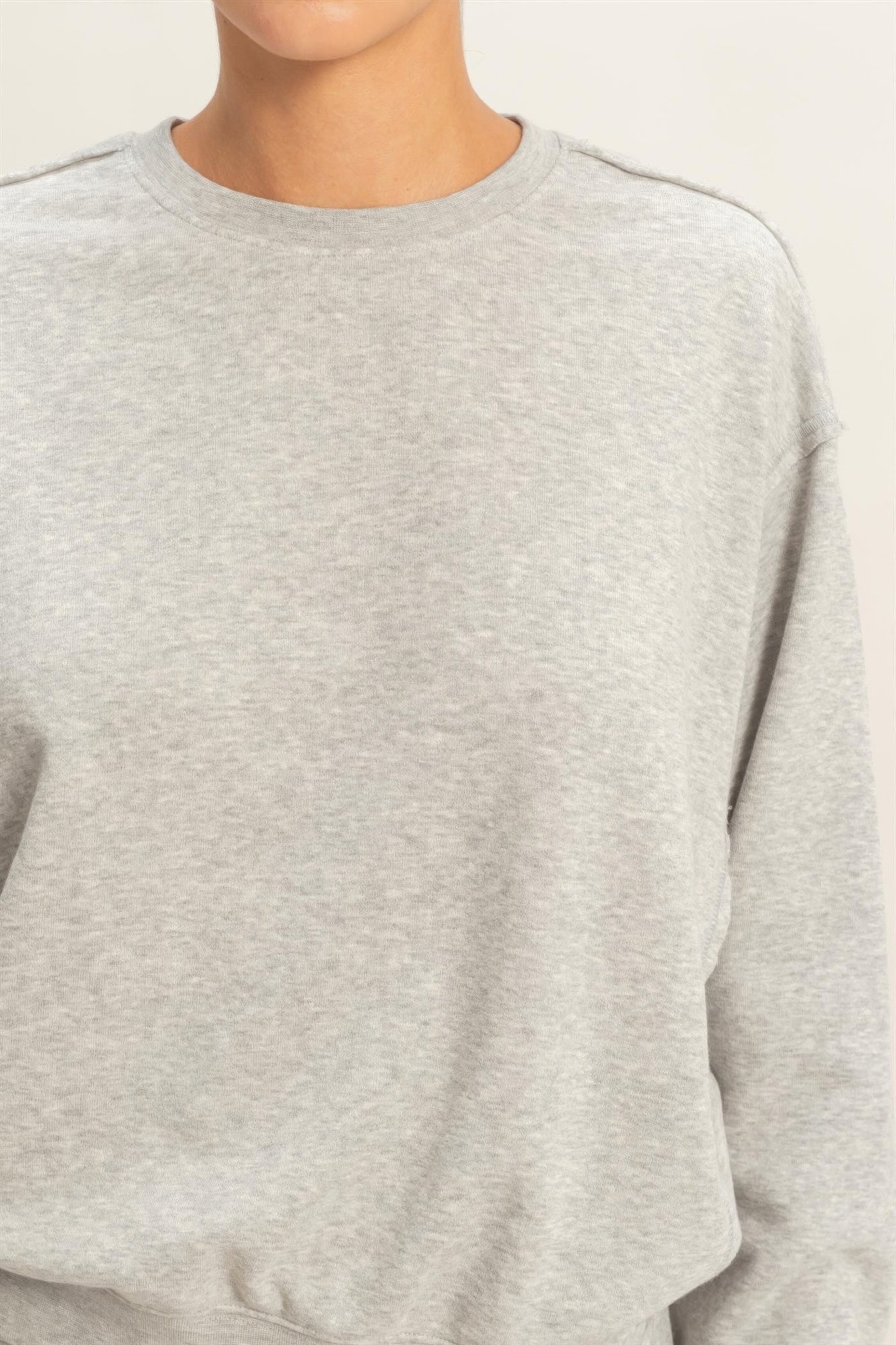Raw Edge Detail Burnout Sweatshirt