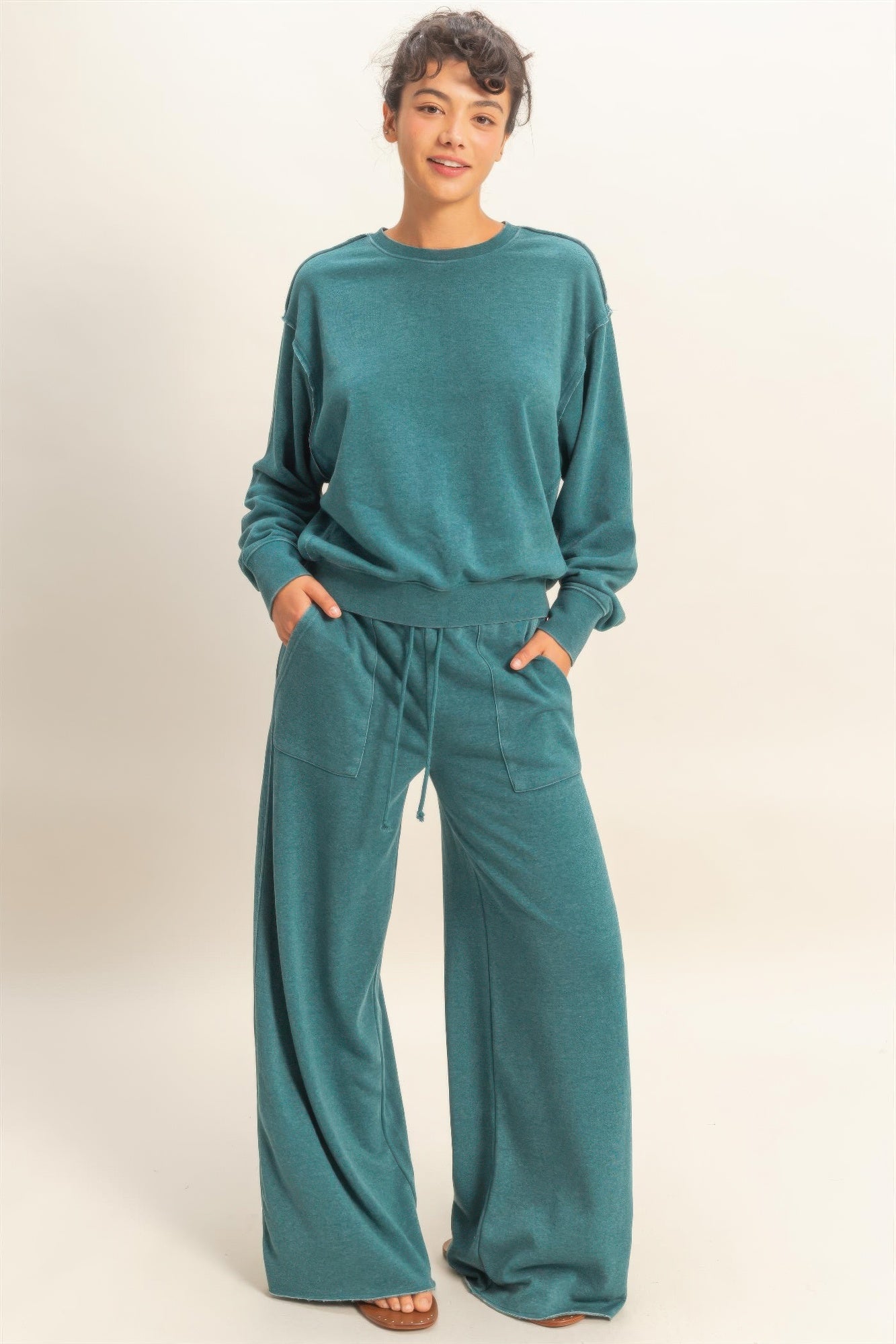 Raw Edge Detail Burnout Sweatshirt