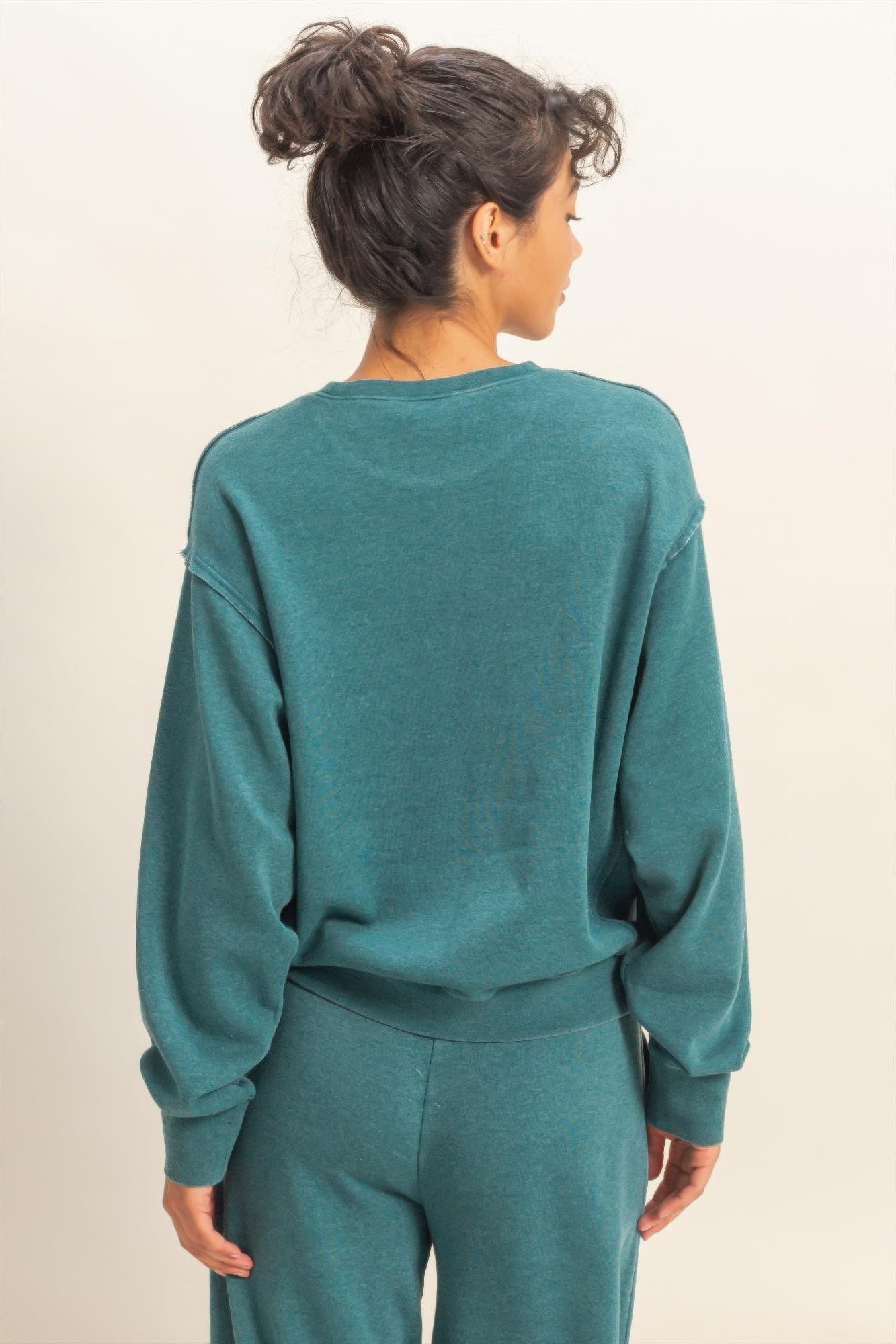 Raw Edge Detail Burnout Sweatshirt