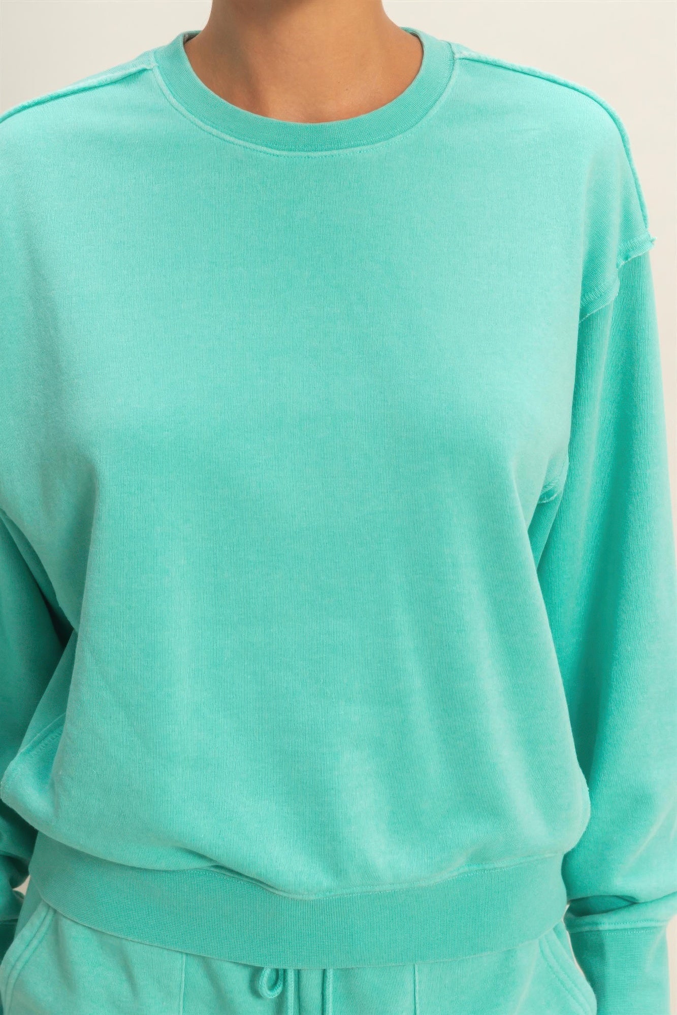 Raw Edge Detail Burnout Sweatshirt