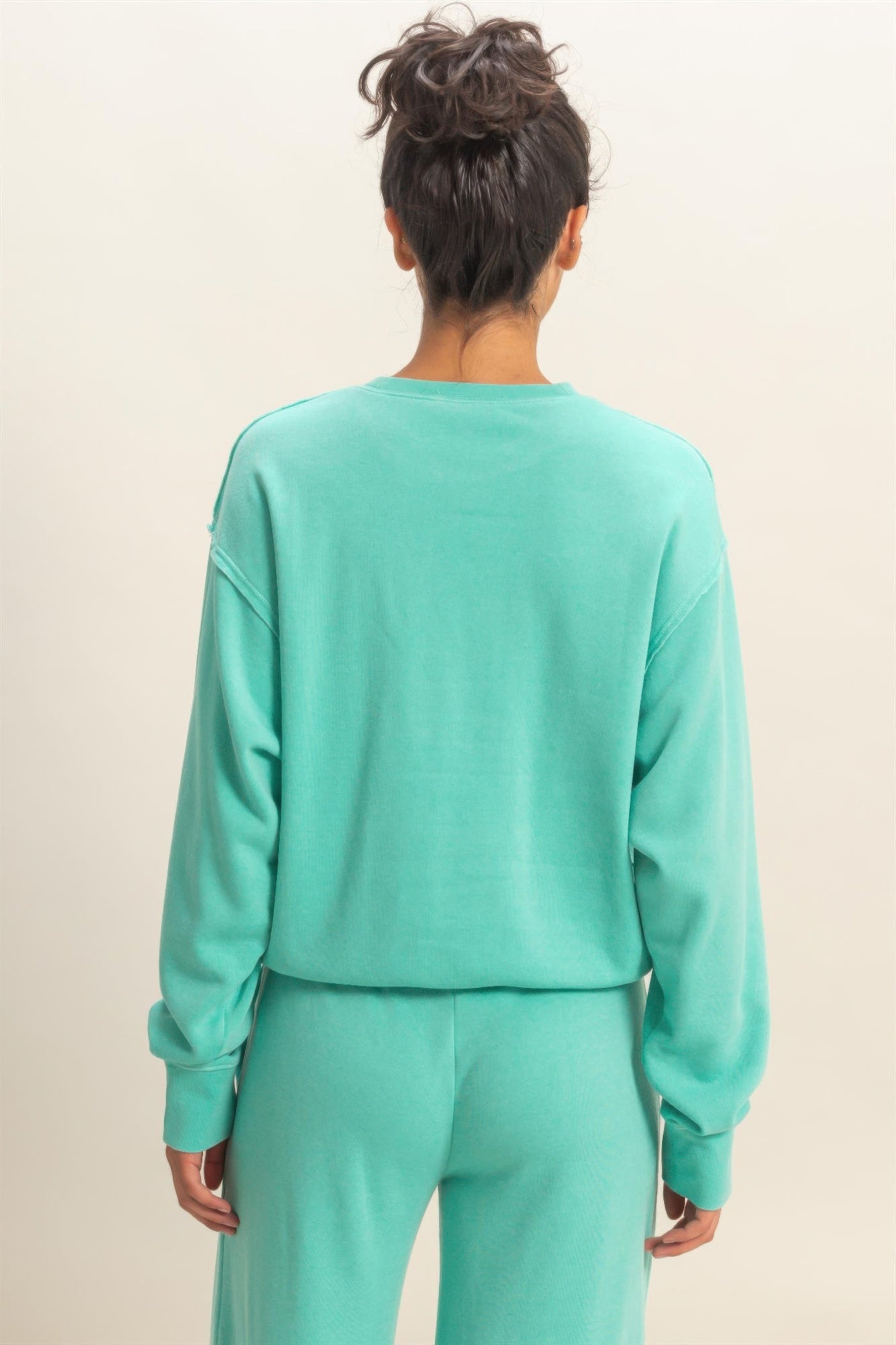 Raw Edge Detail Burnout Sweatshirt