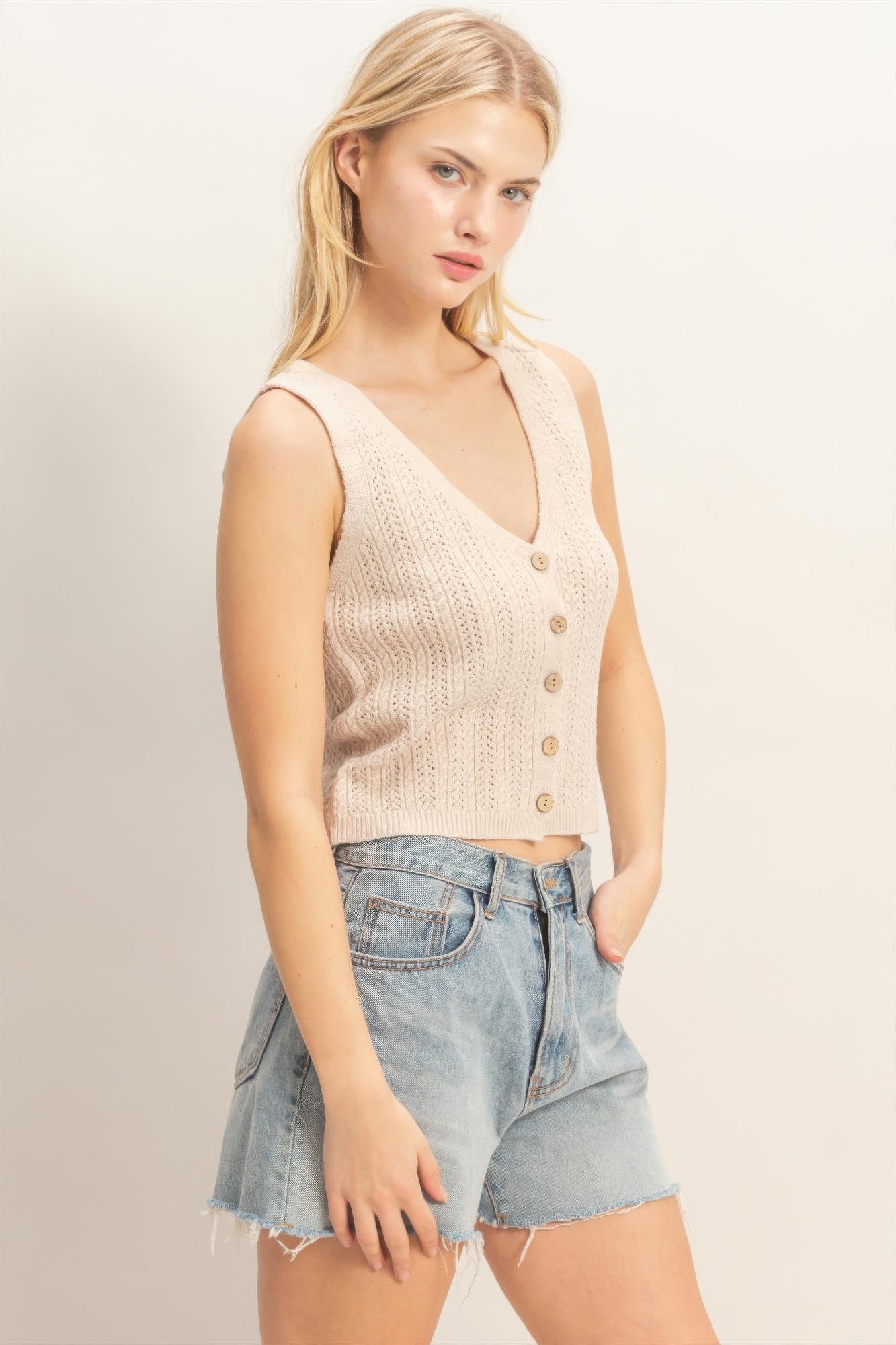 V-neck Knit Tank Top