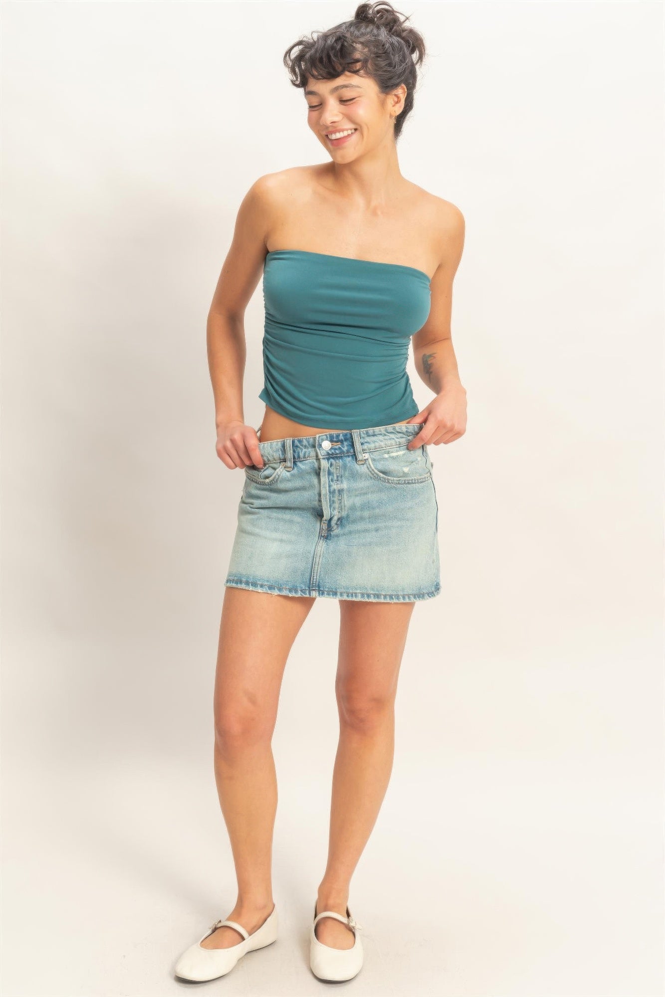 Ruched Bandeau Top