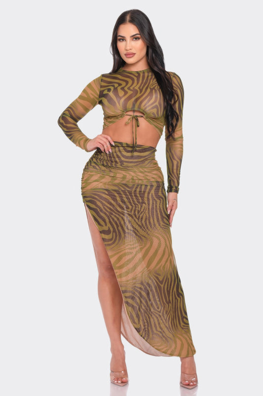 Top And Long Skirt Set