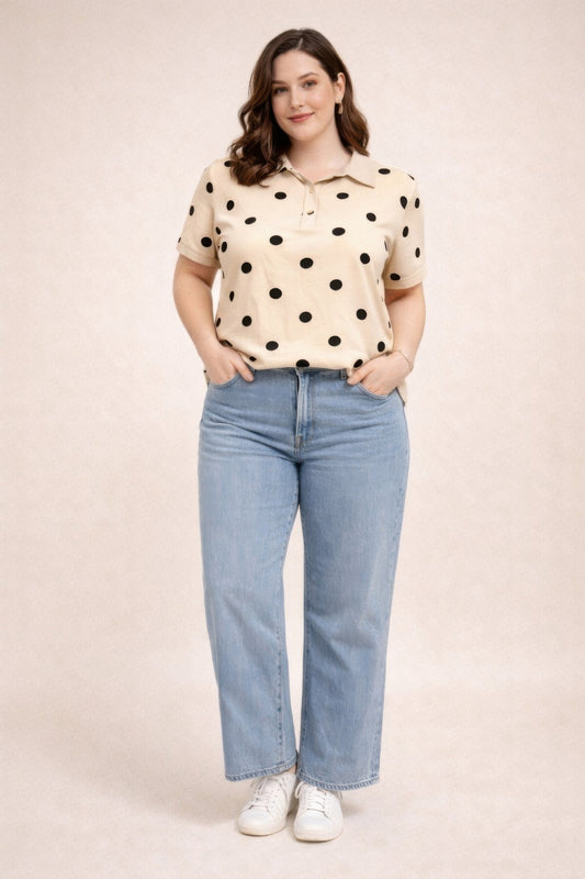Polka Dot Polo Top