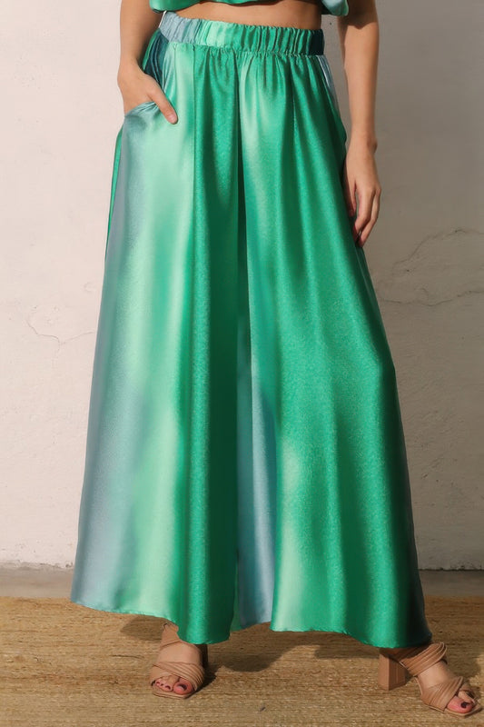 Ombre Satin Extra Wide Legs Pants