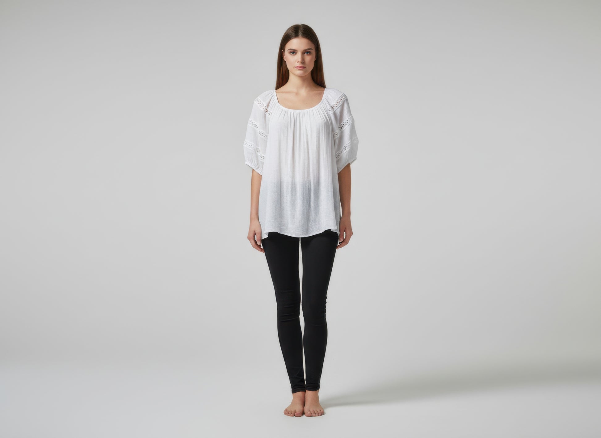 Unique Spectrum Solid Short Sleeve Blouse