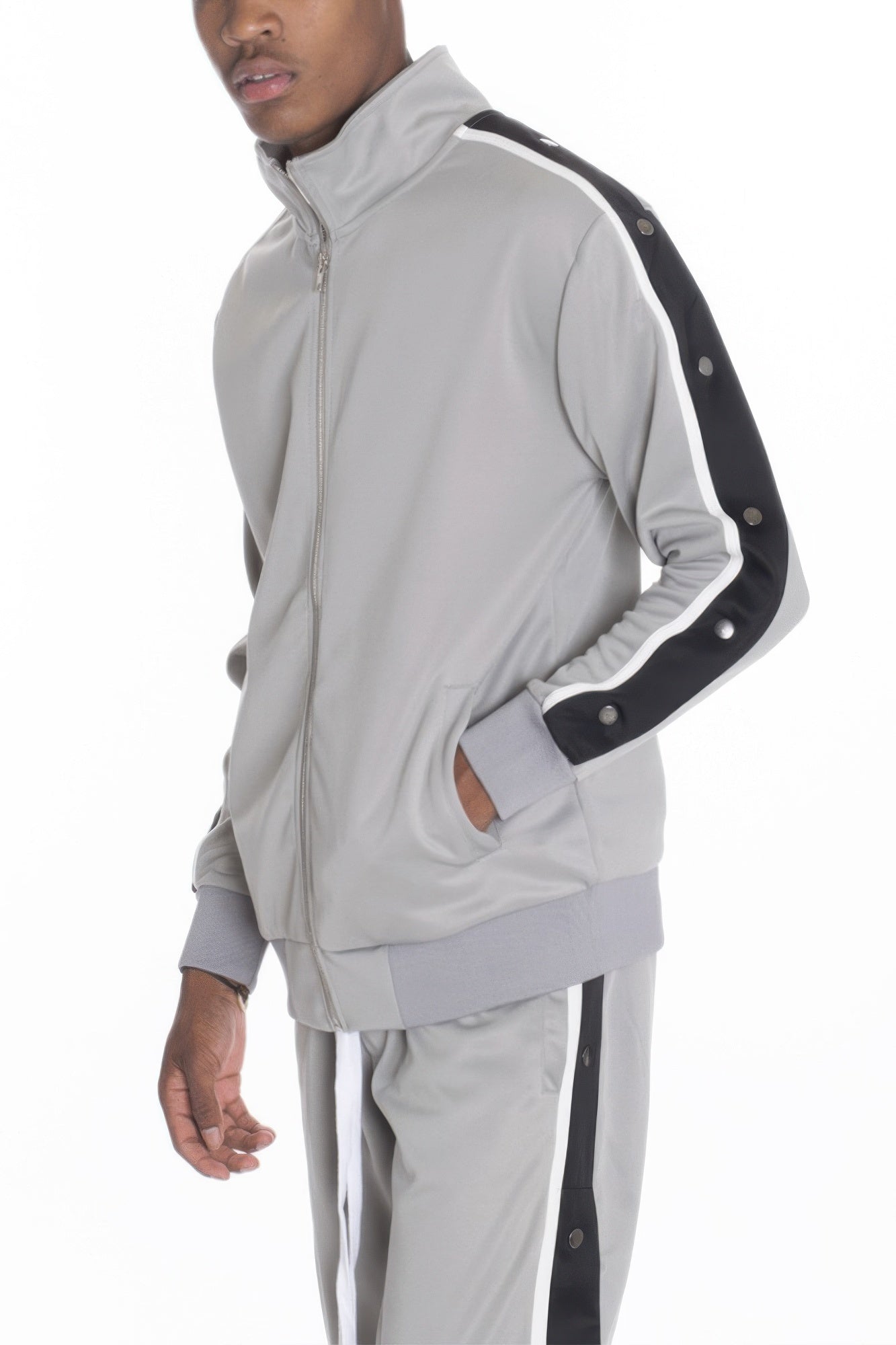 Snap Button Track Jacket - MENS BASIC & ACTIVEWEAR