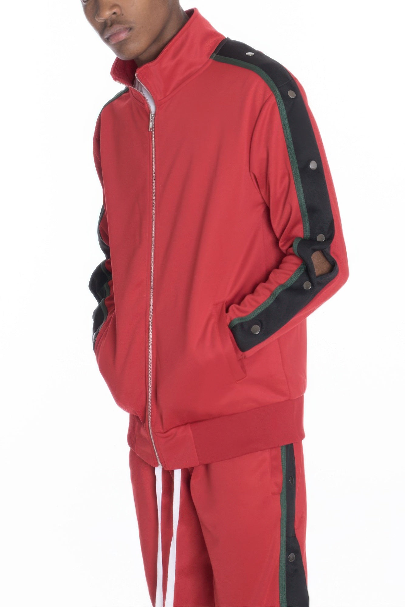 Snap Button Track Jacket - MENS BASIC & ACTIVEWEAR