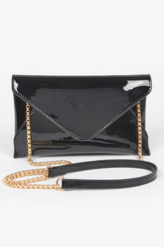 Enamel Envelope Clutch