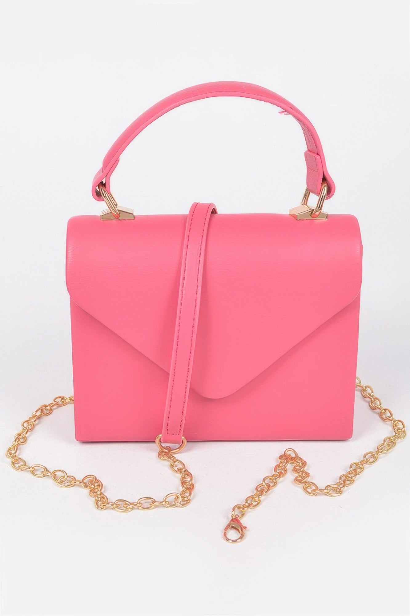Faux Leather Simple Handle Clutch