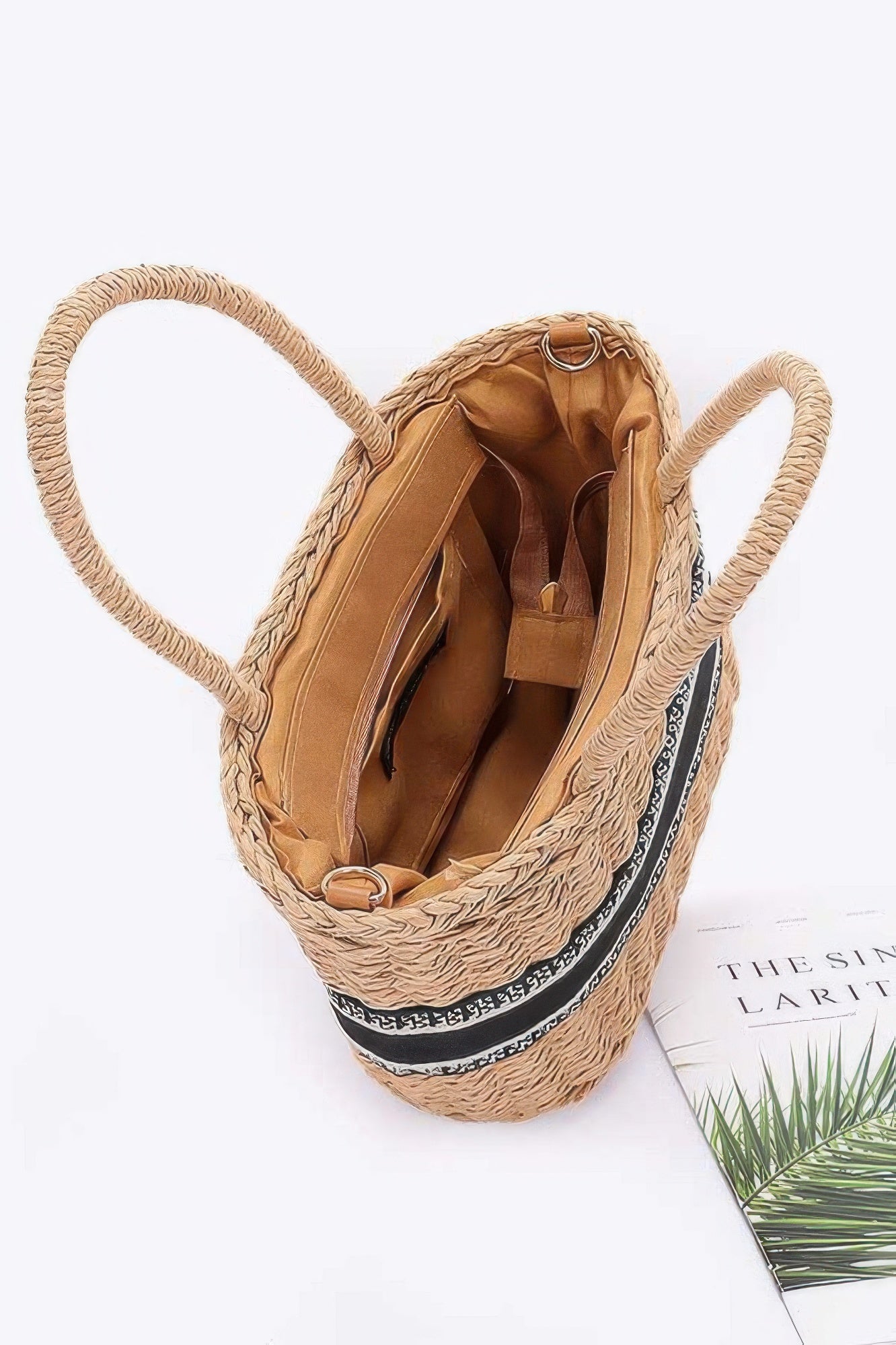 Faux Straw Small Tote Bag