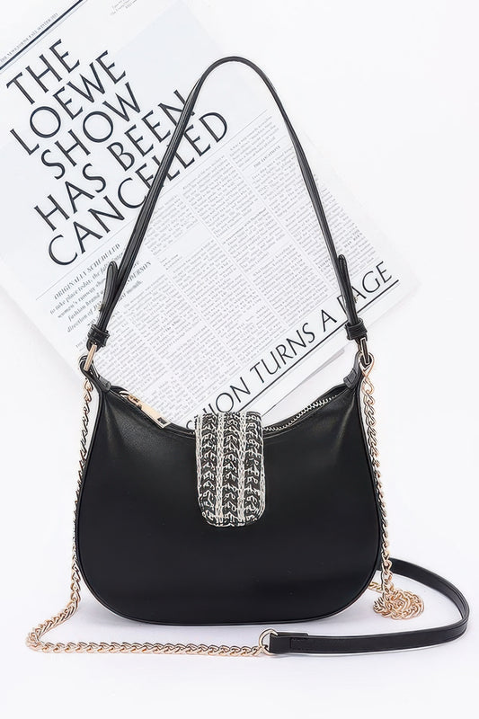 Faux Leather Hobo Bag
