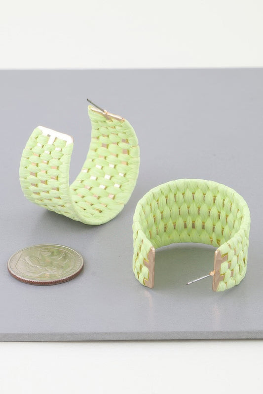 Wide Weaved Hoop Earrings