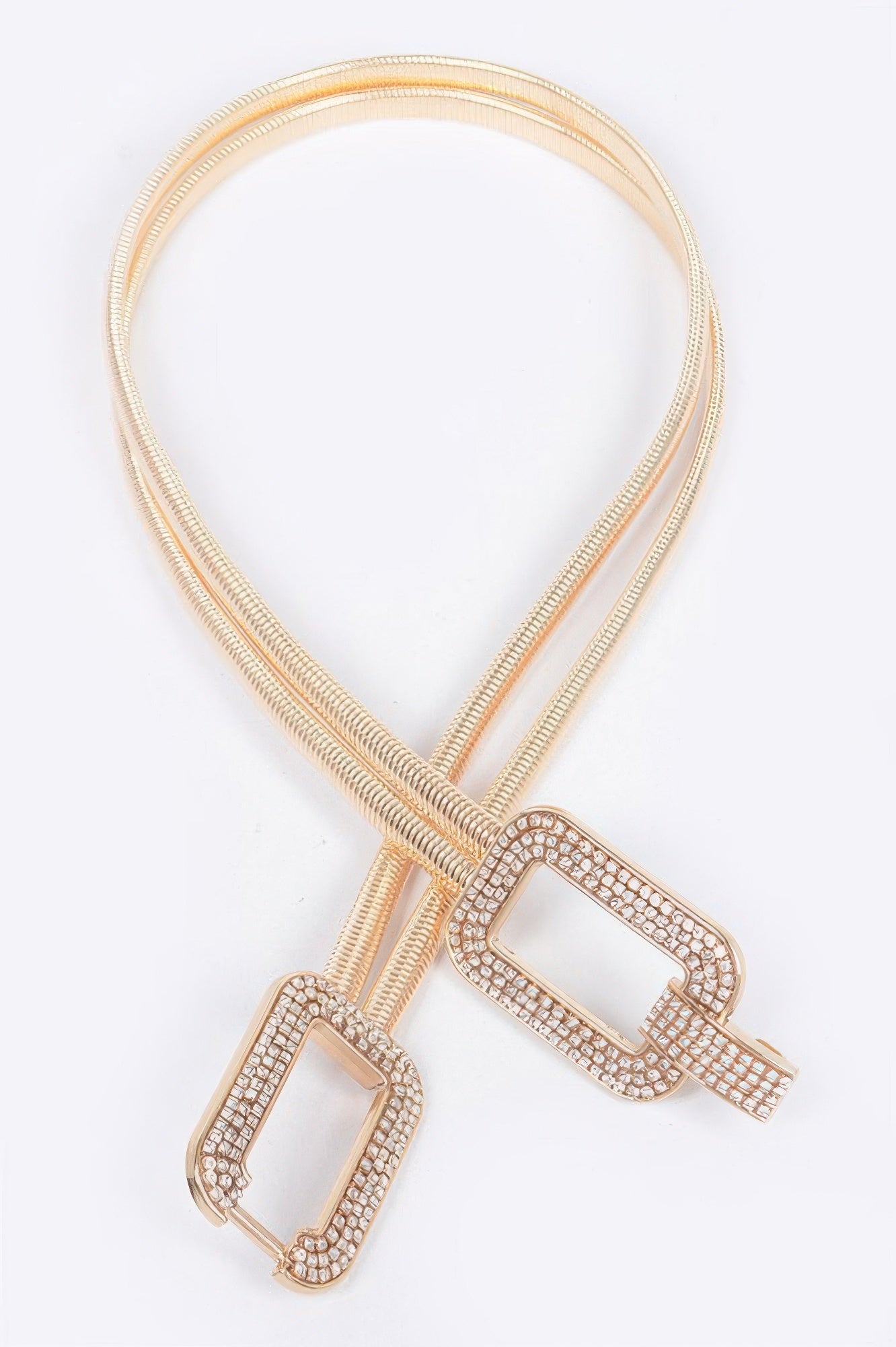 Rhinestone Metal Stretch Belt