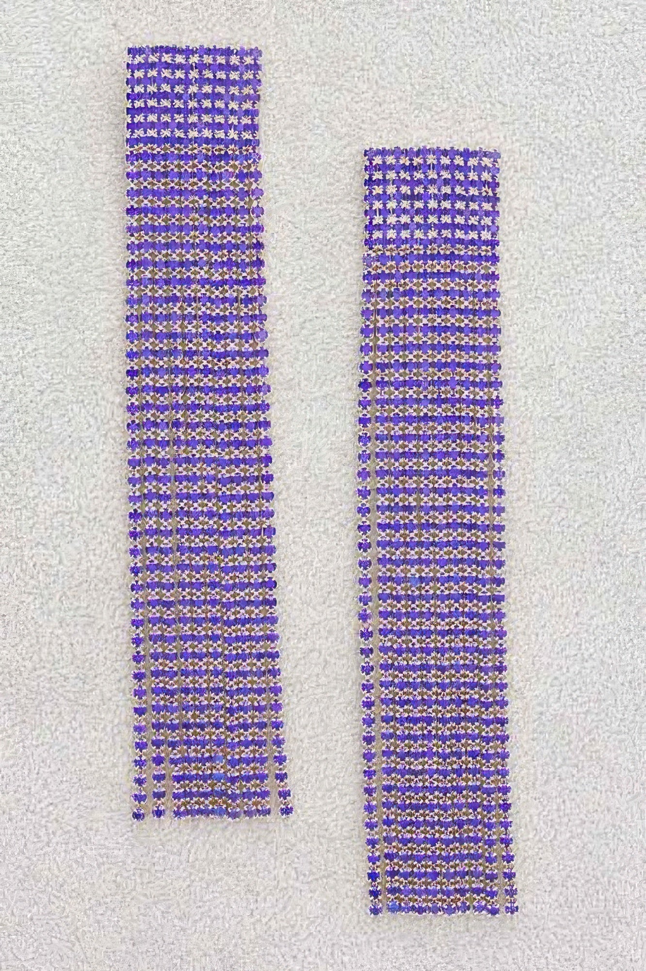 Rhinestone Curtain Drop Earrings
