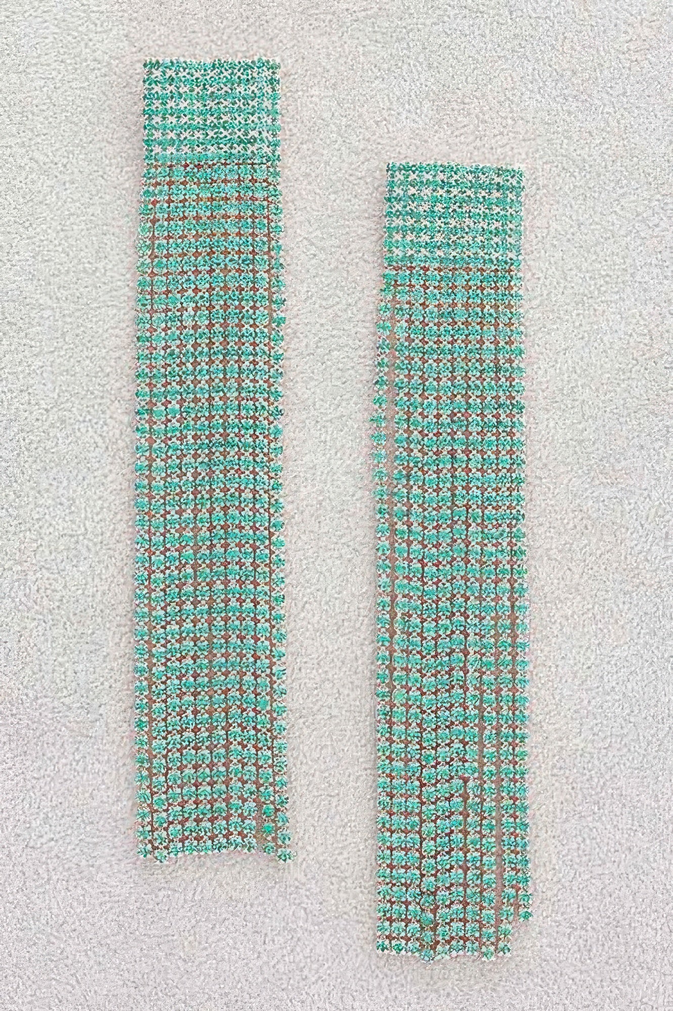 Rhinestone Curtain Drop Earrings