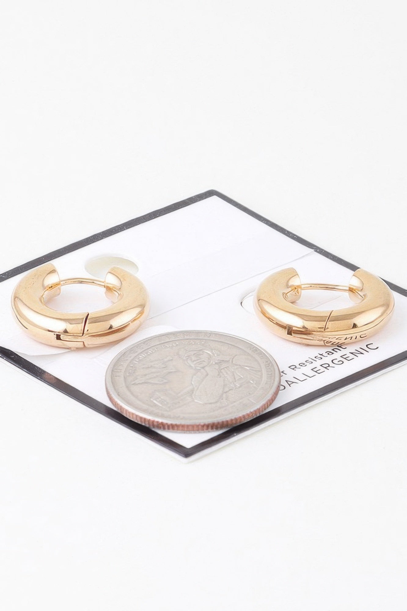 Shiny Water Resistant Hoop Earrings