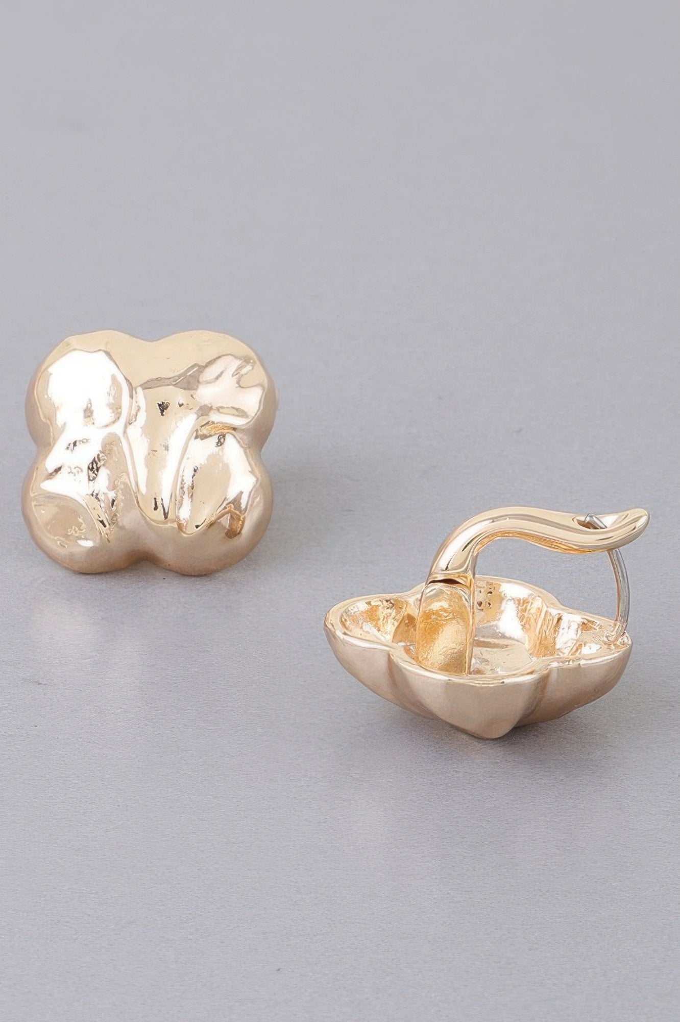 Hammered Clover Stud Earrings