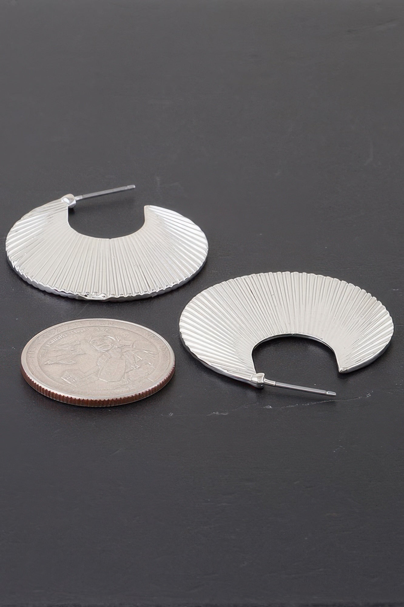 Flared Clam Shell Hoop Earrings