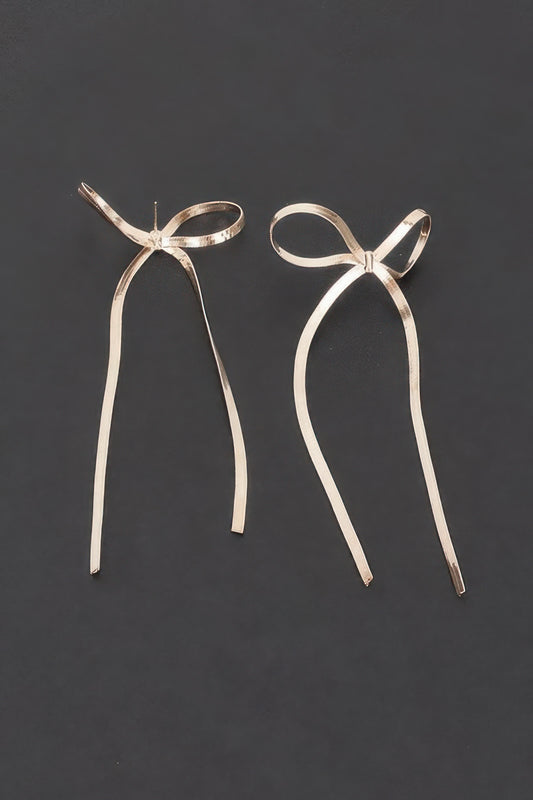 Metal Snake Chain Ribbon Earring
