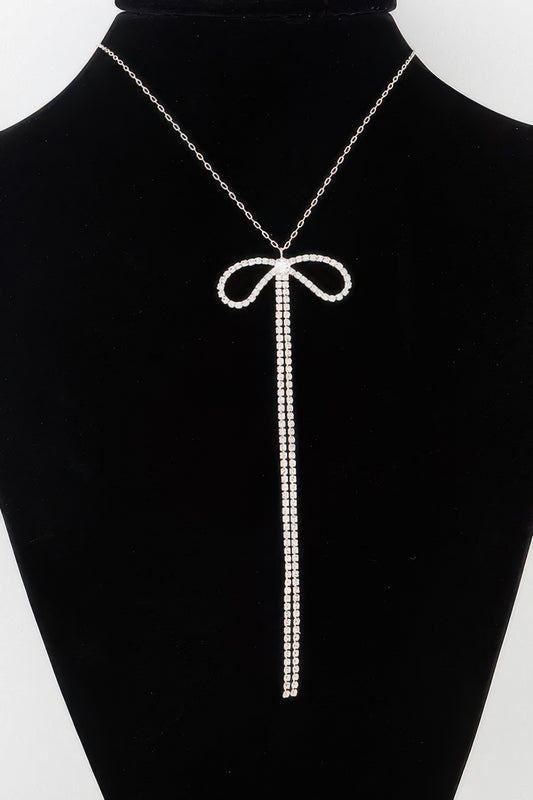 Rhinestone Bow Necklace