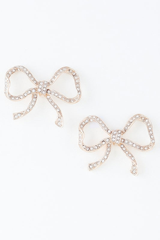 Rhinestone Bow Earrings