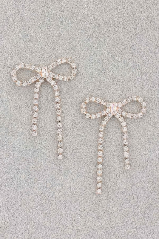 Rhinestone Ribbon Earring