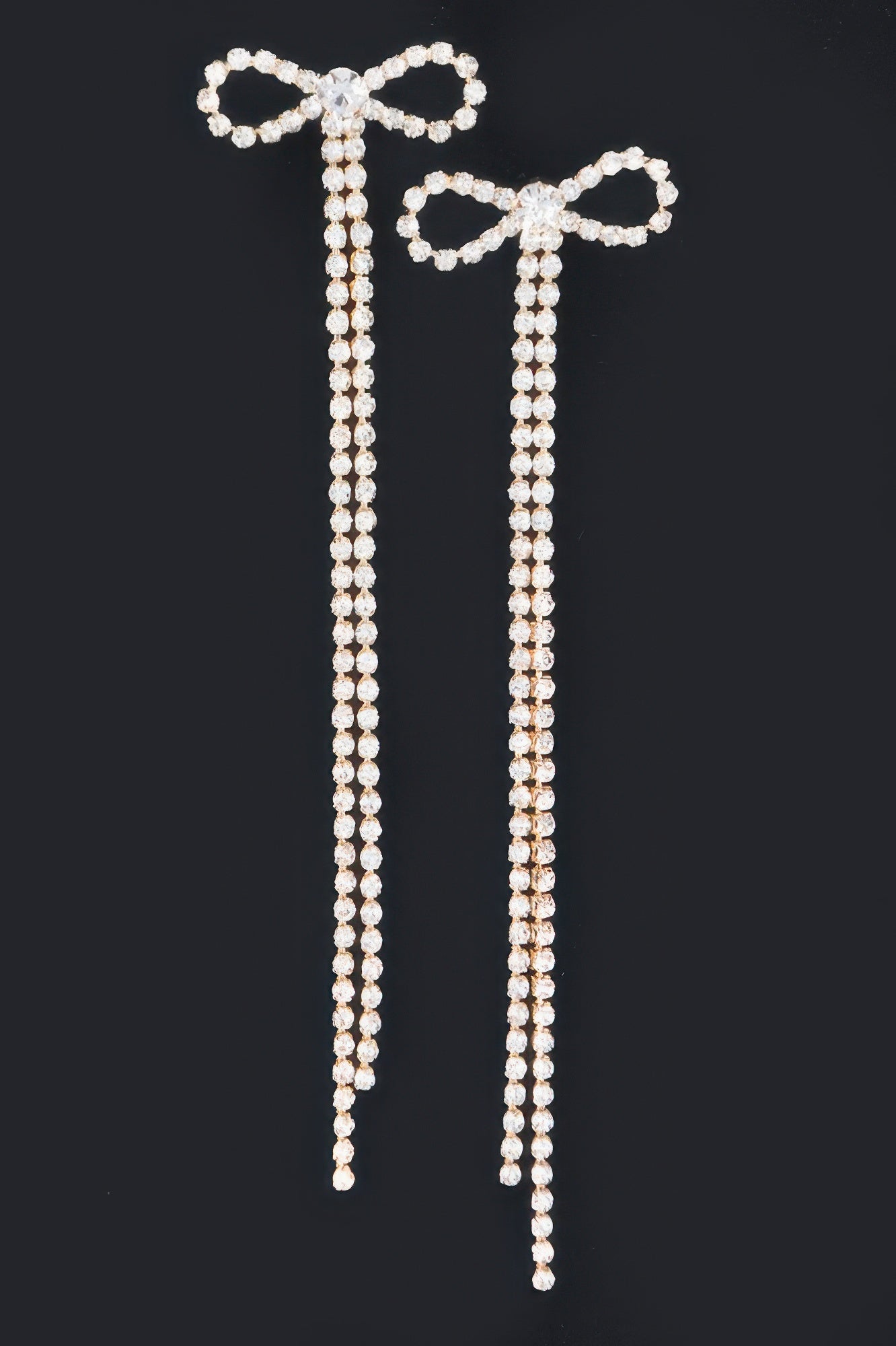 Rhinestone Ribbon Earring