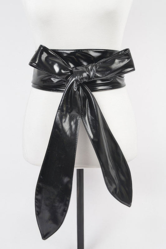 Tie Front Leather Belt