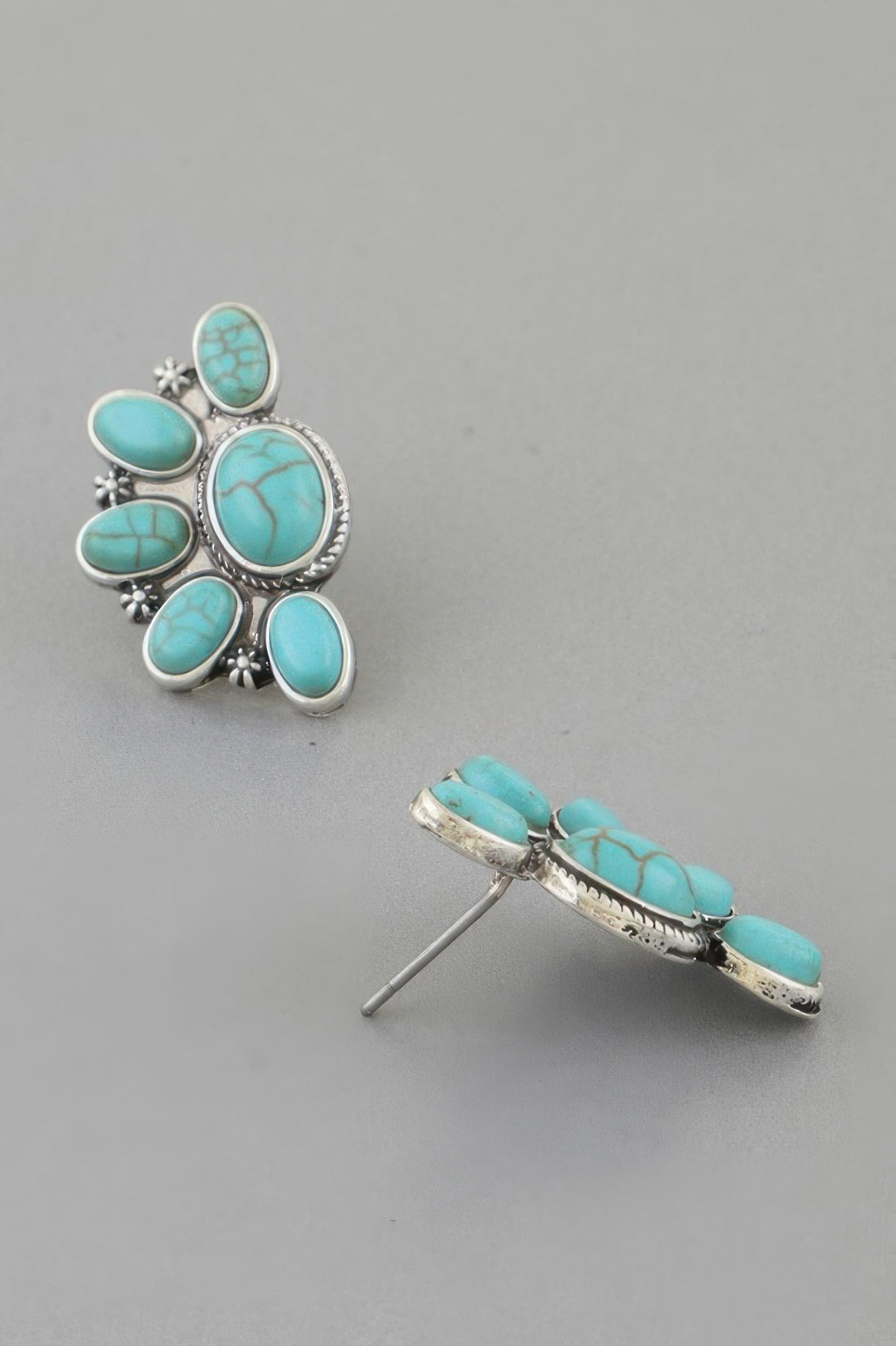 Antique Half Flower Stud Earrings