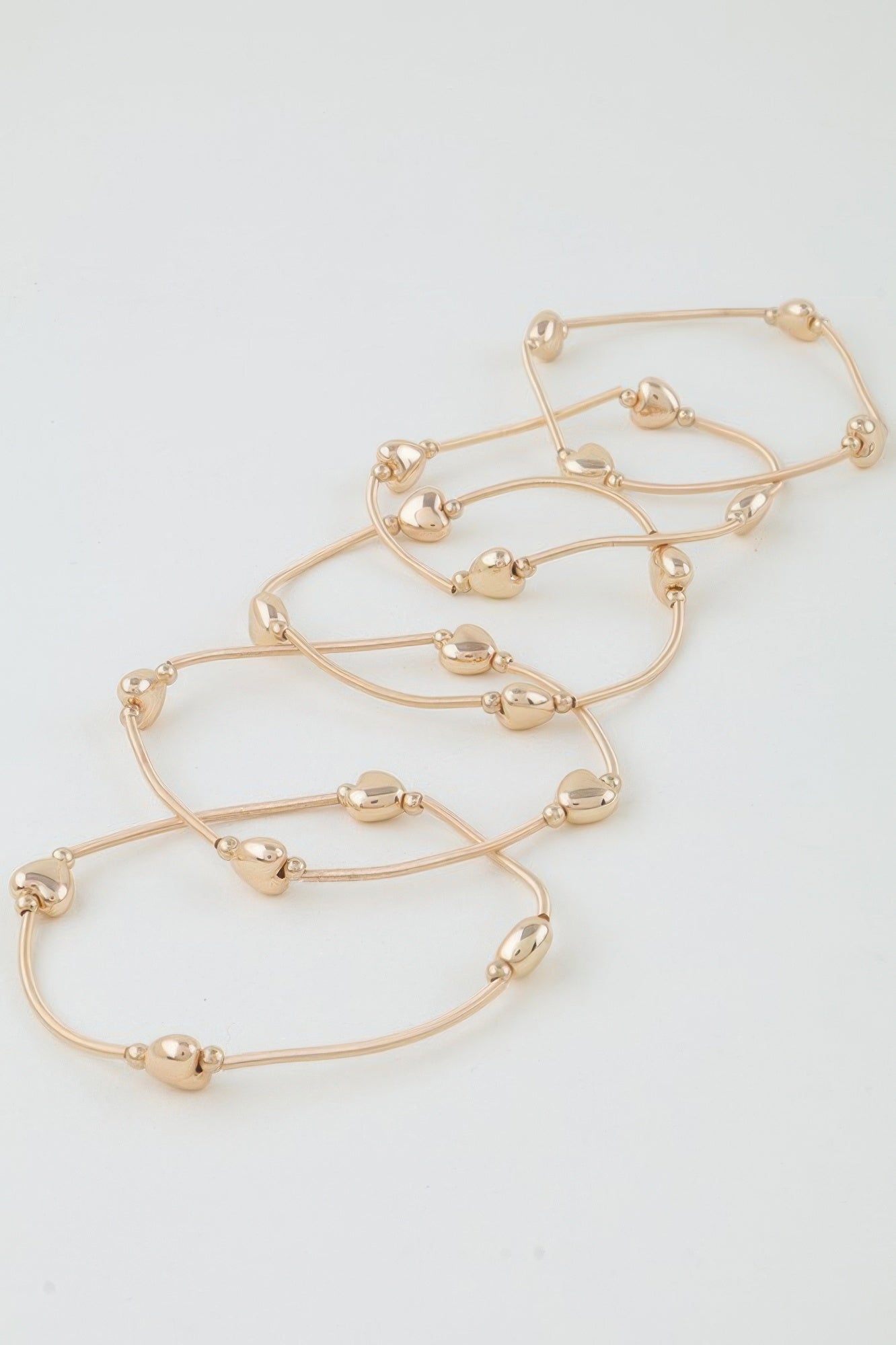 Shiny Heart Tube Beaded Bracelet