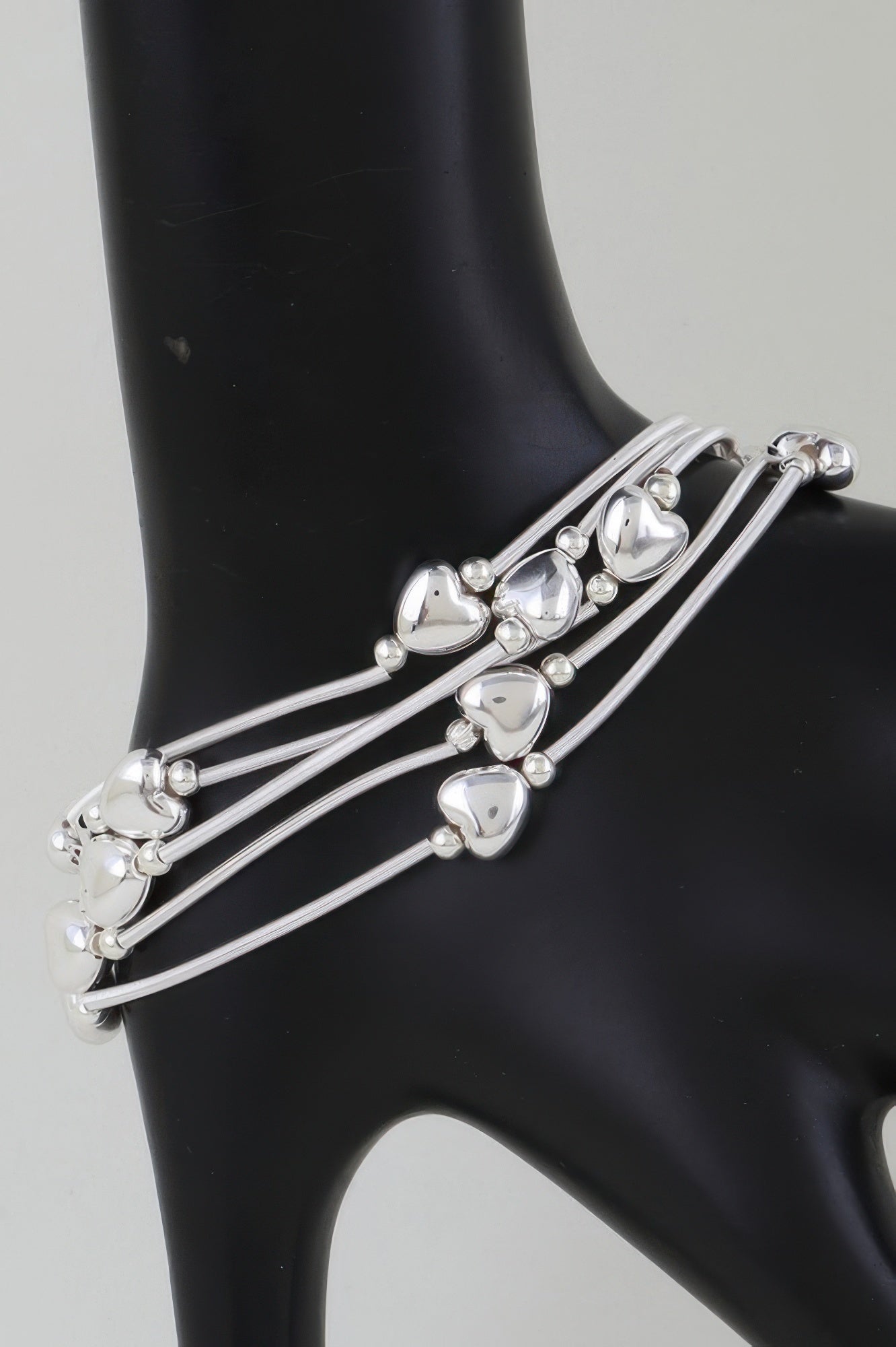 Shiny Heart Tube Beaded Bracelet