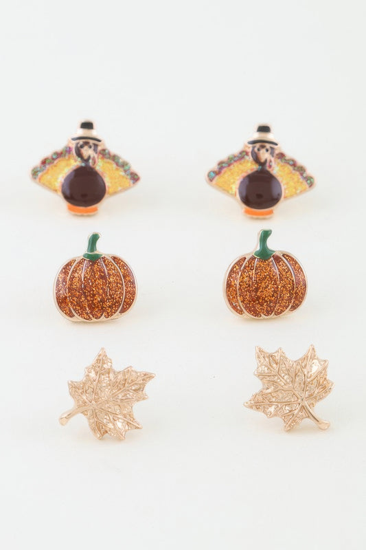 Multi Fall Season Stud Earrings Set