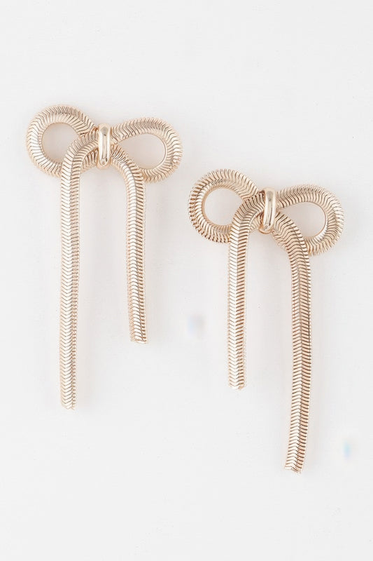 Snake Chain Ribbon Earrings