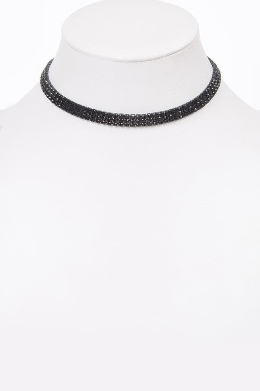 Circle Rhinestone Party Choker Necklace