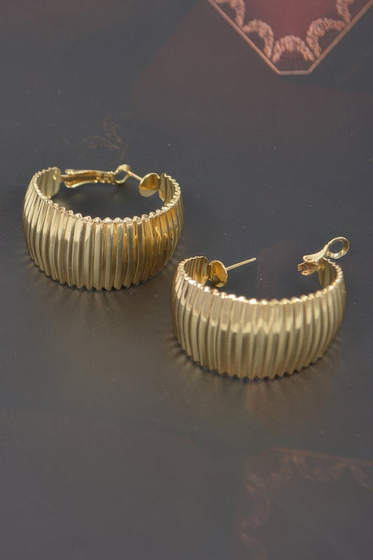 Wide Metal Hoop Earrings