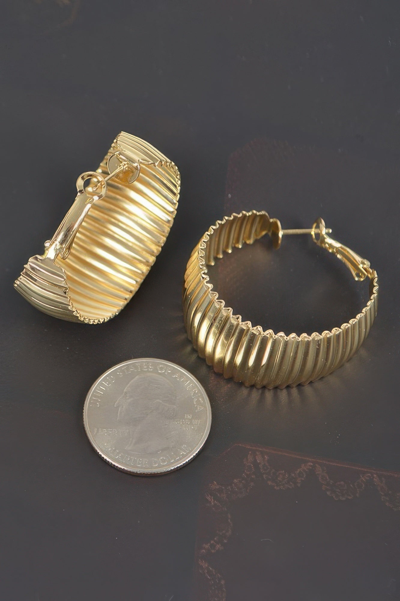 Wide Metal Hoop Earrings