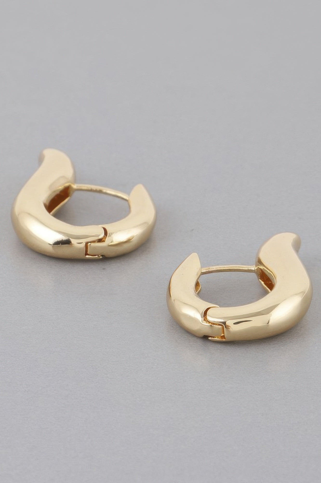 Shiny Harp Hoop Earrings