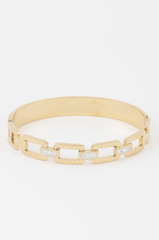 Ribbed Chain Clasp Bracelet