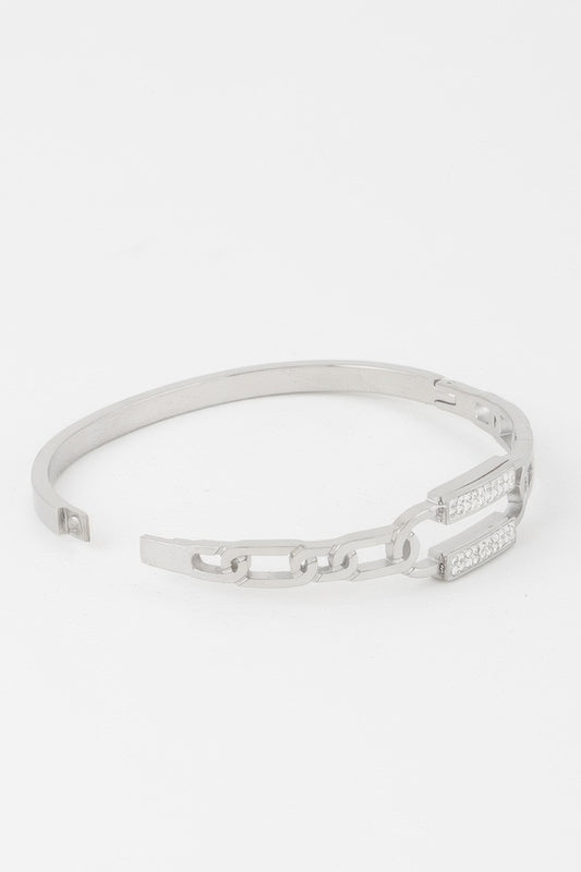 Jeweled Curb Chain Clasp Bracelet