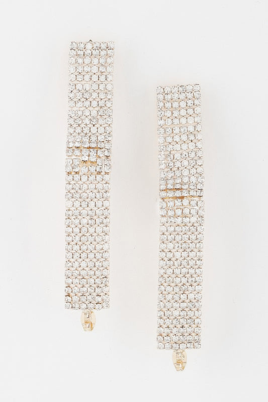 Rhinestone Pearl Wrap Earrings