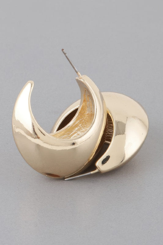 Crescent Moon Hoop Earrings