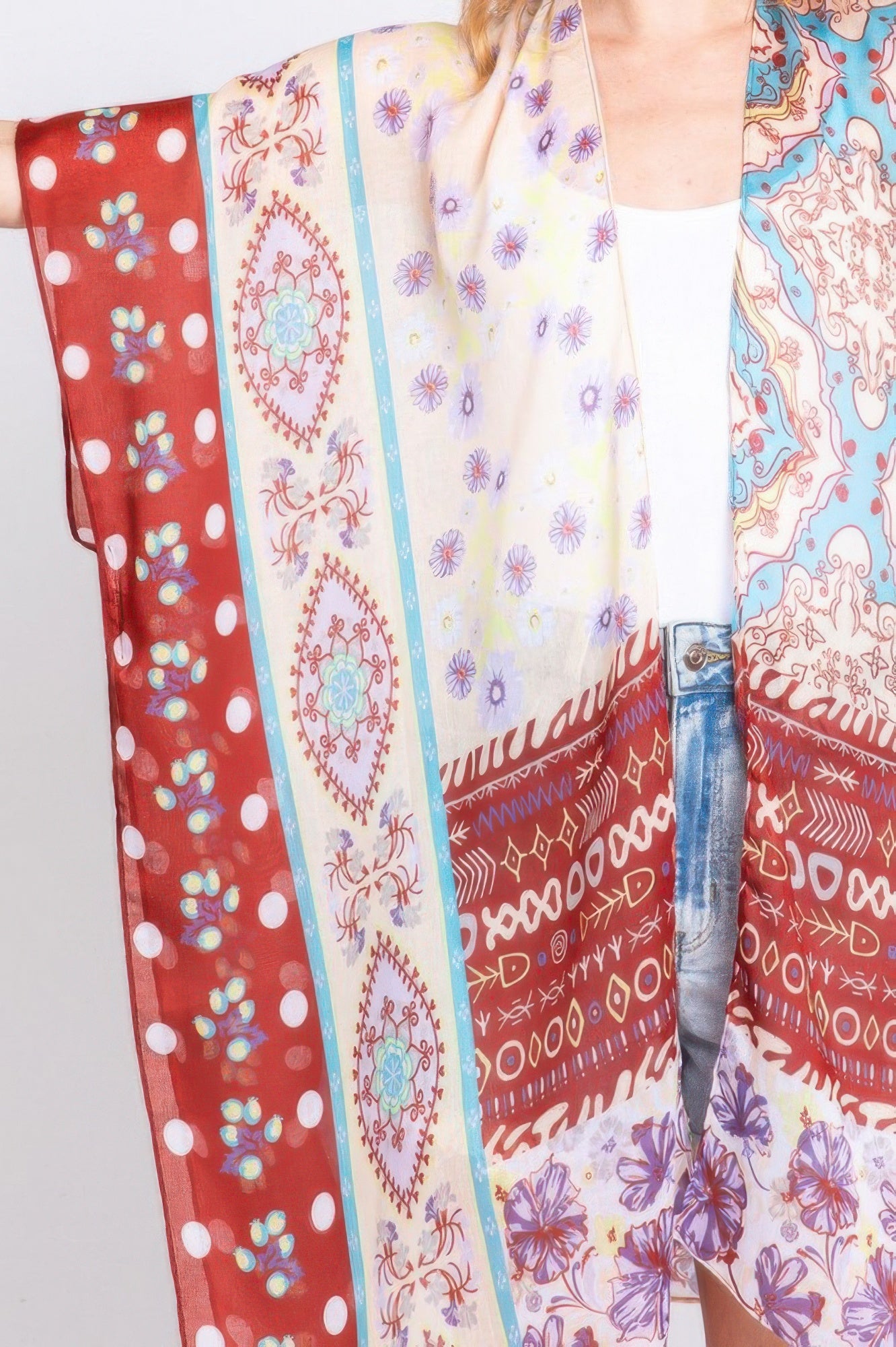 Boho Flower Print Kimono